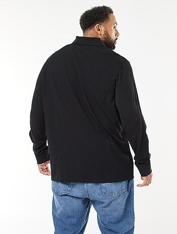 Polo en piqué de coton à manches longues