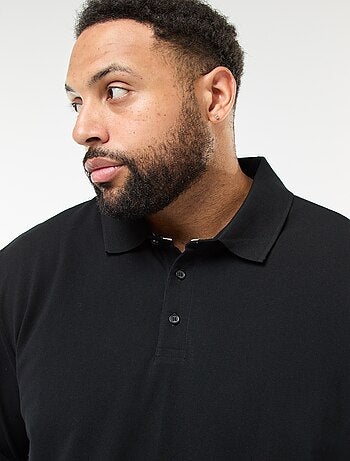 Polo en piqué de coton à manches longues