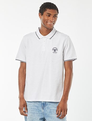 Polo en piqué de coton avec broderie à la poitrine