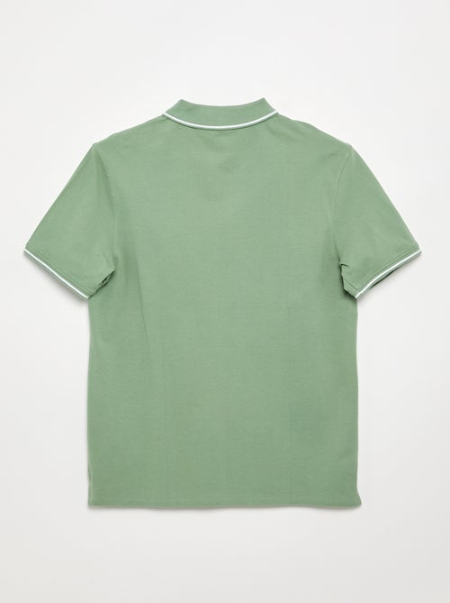 Polo en piqué de coton avec broderie à la poitrine - Kiabi