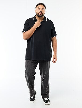 Polo en piqué de coton avec col polo sans boutons