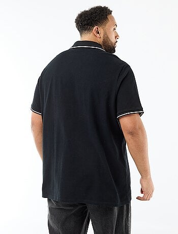 Polo en piqué de coton avec col polo sans boutons
