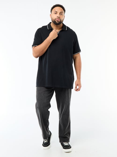 Polo en piqué de coton avec col polo sans boutons - Kiabi