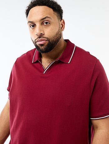 Polo en piqué de coton avec col polo sans boutons