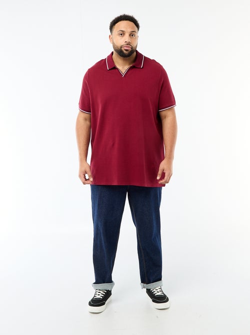 Polo en piqué de coton avec col polo sans boutons - Kiabi