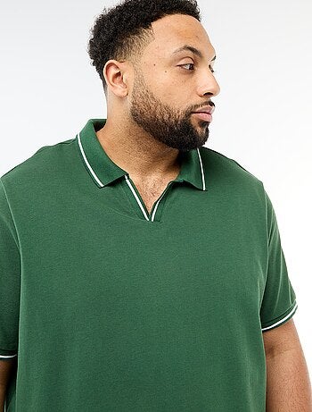 Polo en piqué de coton avec col polo sans boutons