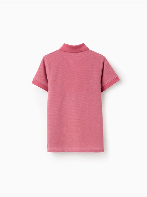 Polo en piqué de coton avec pois en jacquard - Kiabi