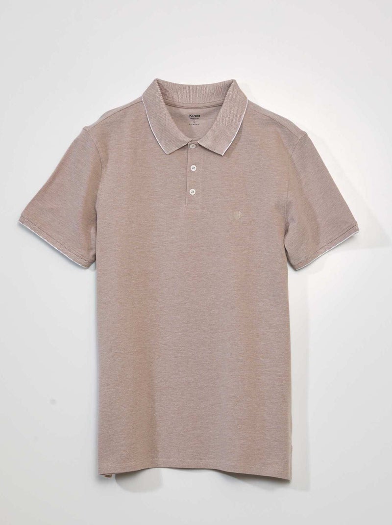 Polo en piqué de coton Beige - Kiabi