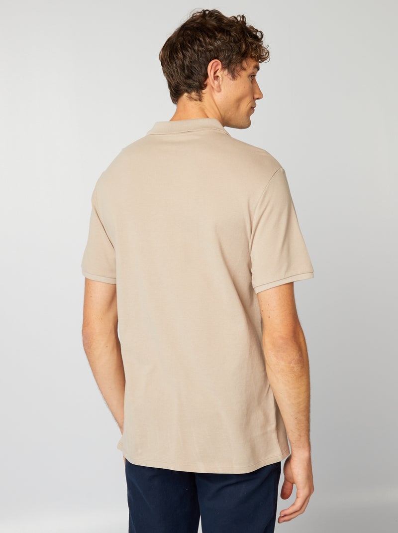 Polo en piqué de coton Beige - Kiabi
