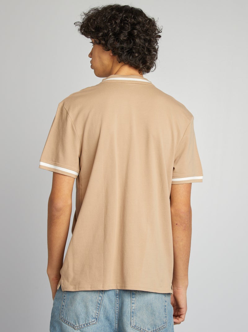 Polo en piqué de coton Beige - Kiabi
