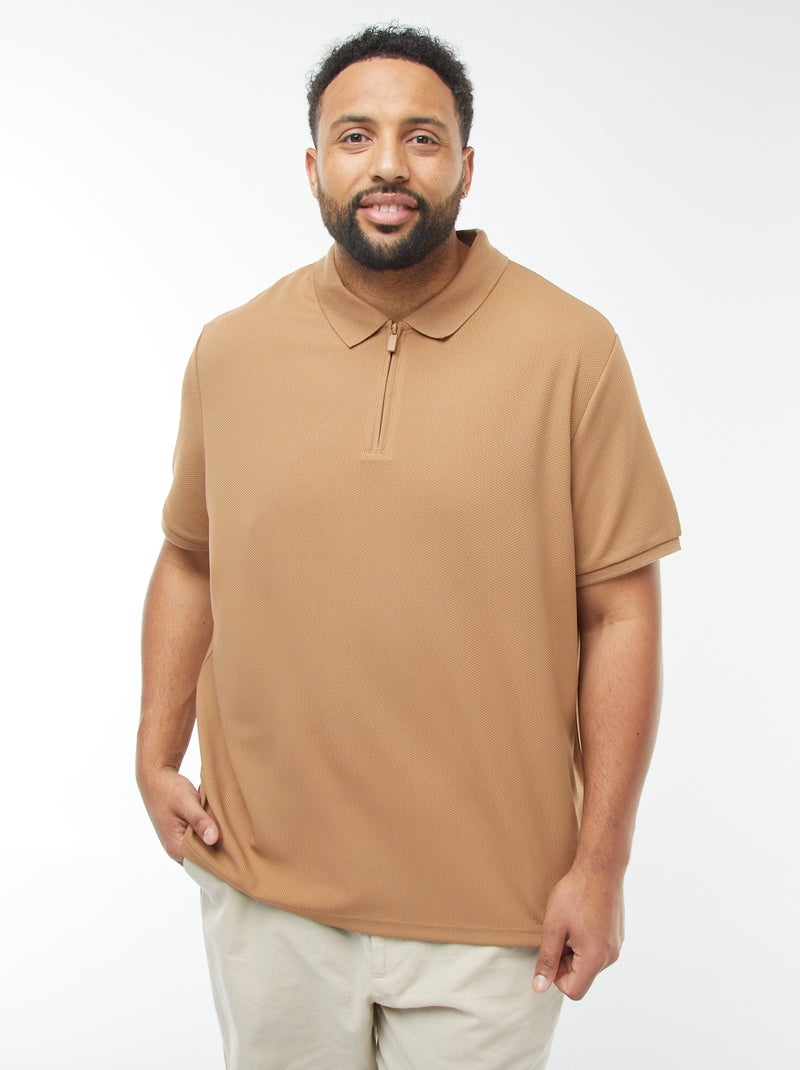 Polo en piqué de coton Beige - Kiabi