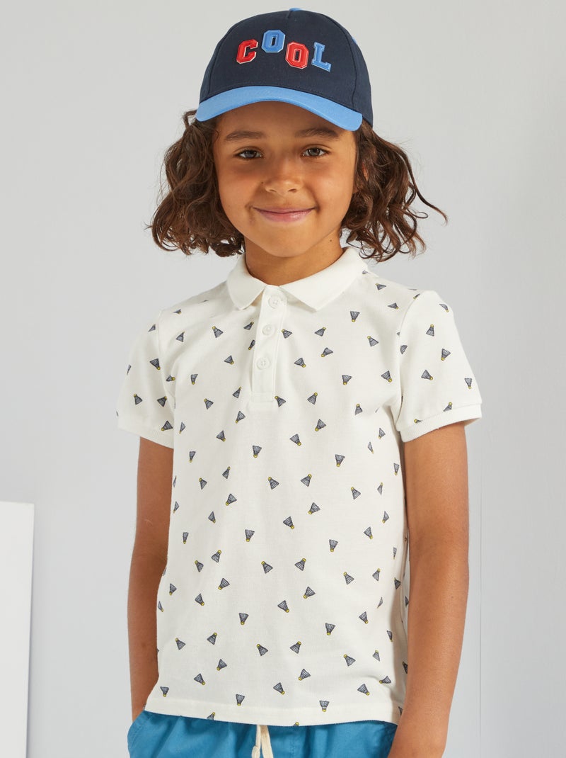 Polo en piqué de coton beige - Kiabi