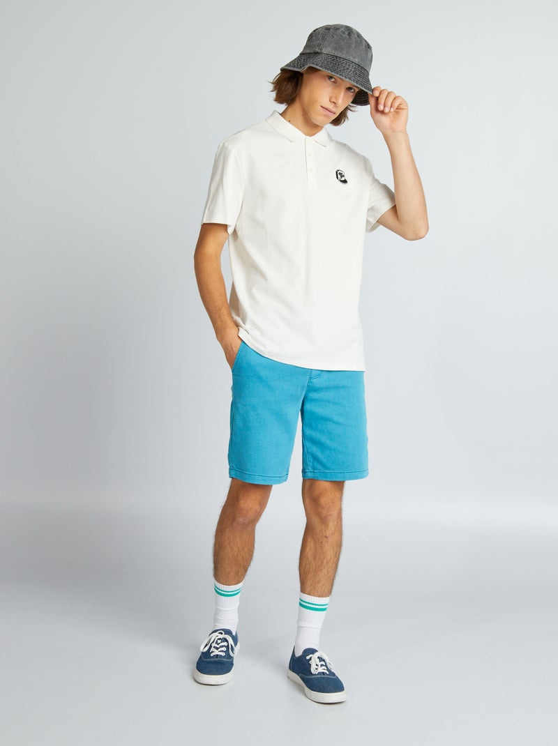 Polo en pique de coton Blanc - Kiabi