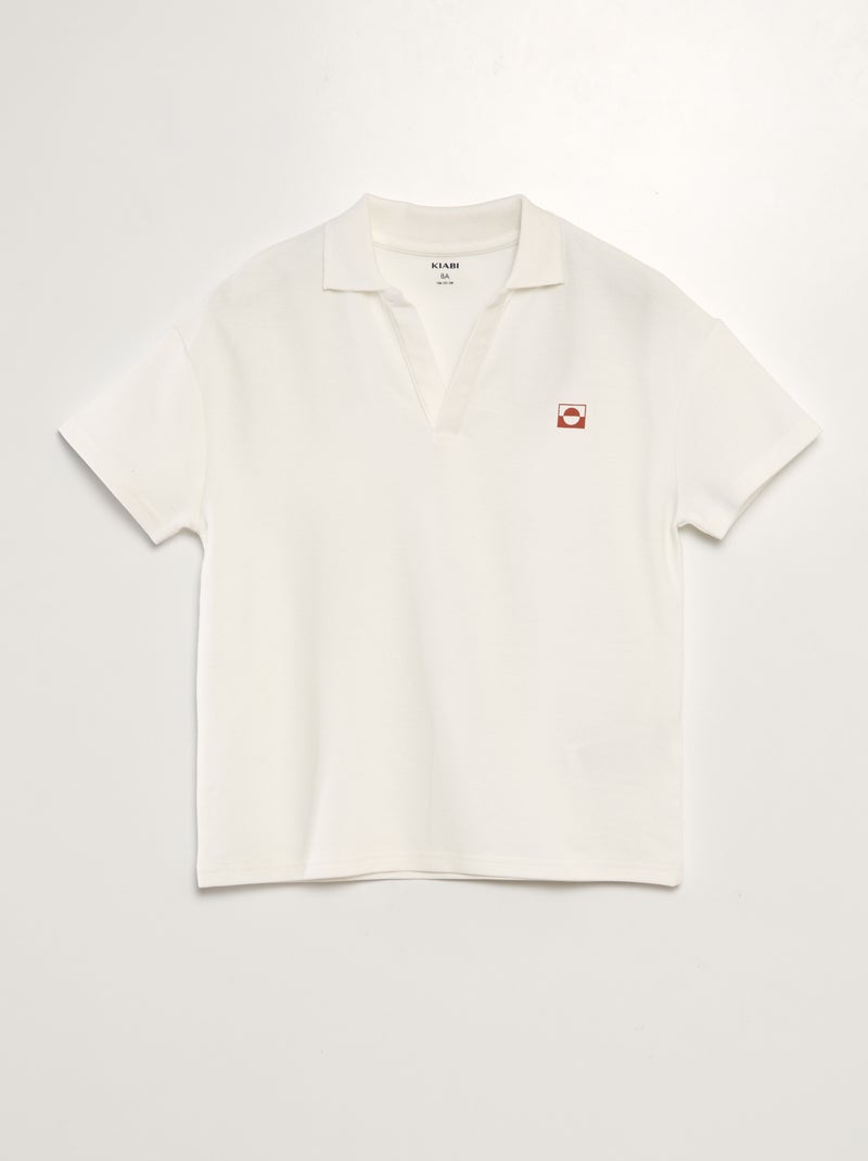 Polo en piqué de coton Blanc - Kiabi