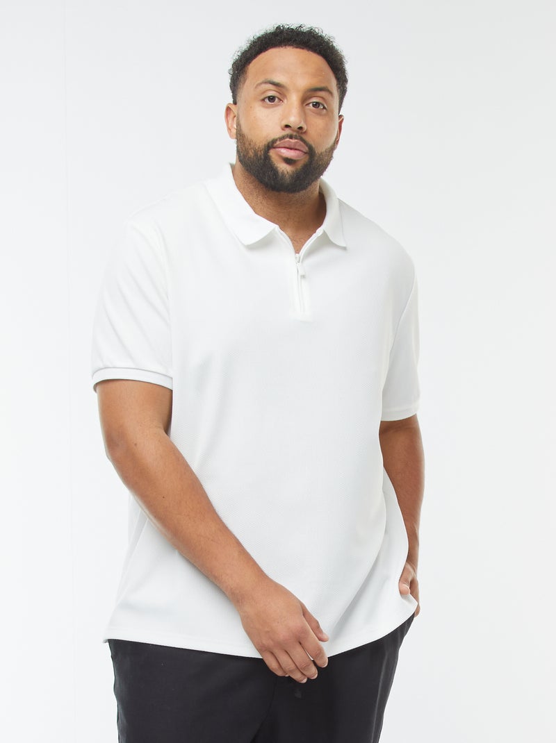 Polo en piqué de coton Blanc - Kiabi