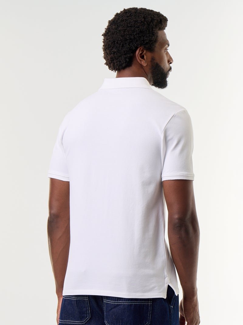 Polo en piqué de coton Blanc - Kiabi