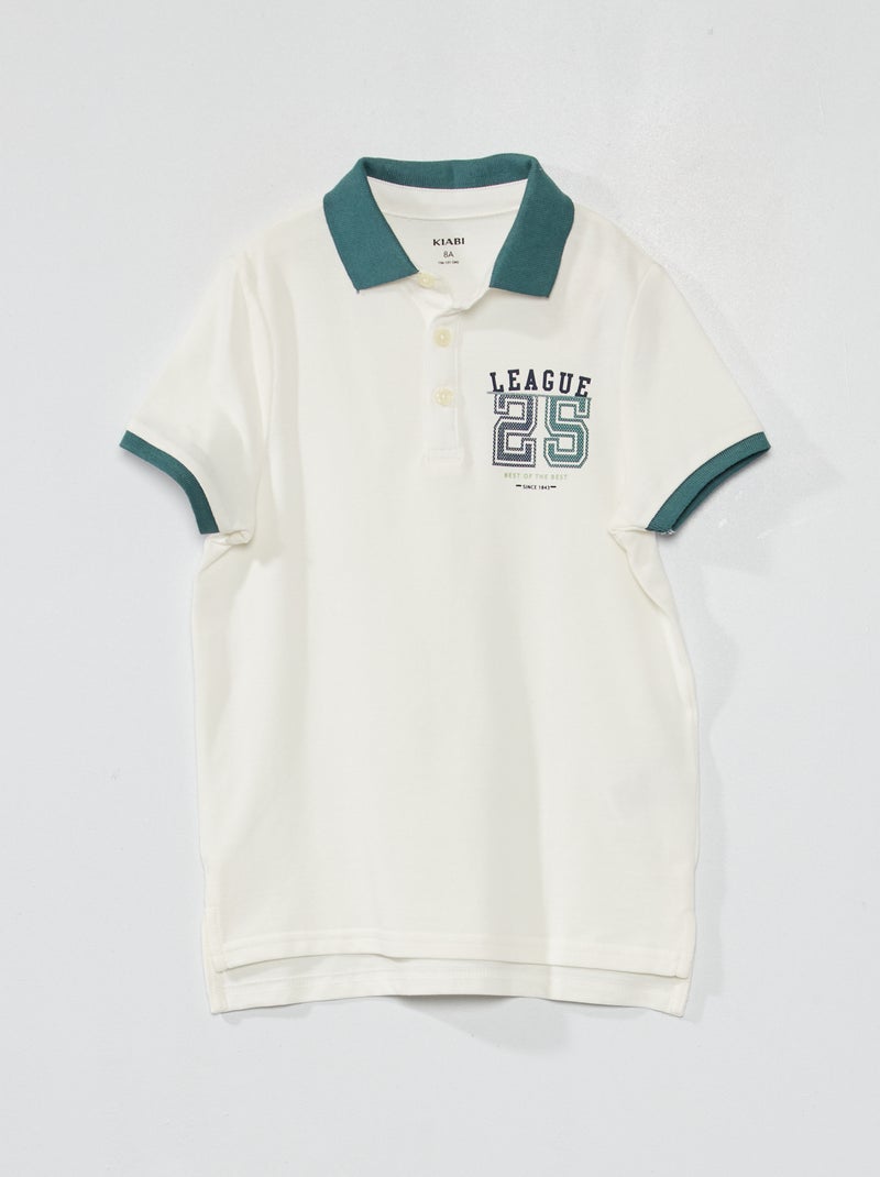Polo en piqué de coton Blanc - Kiabi