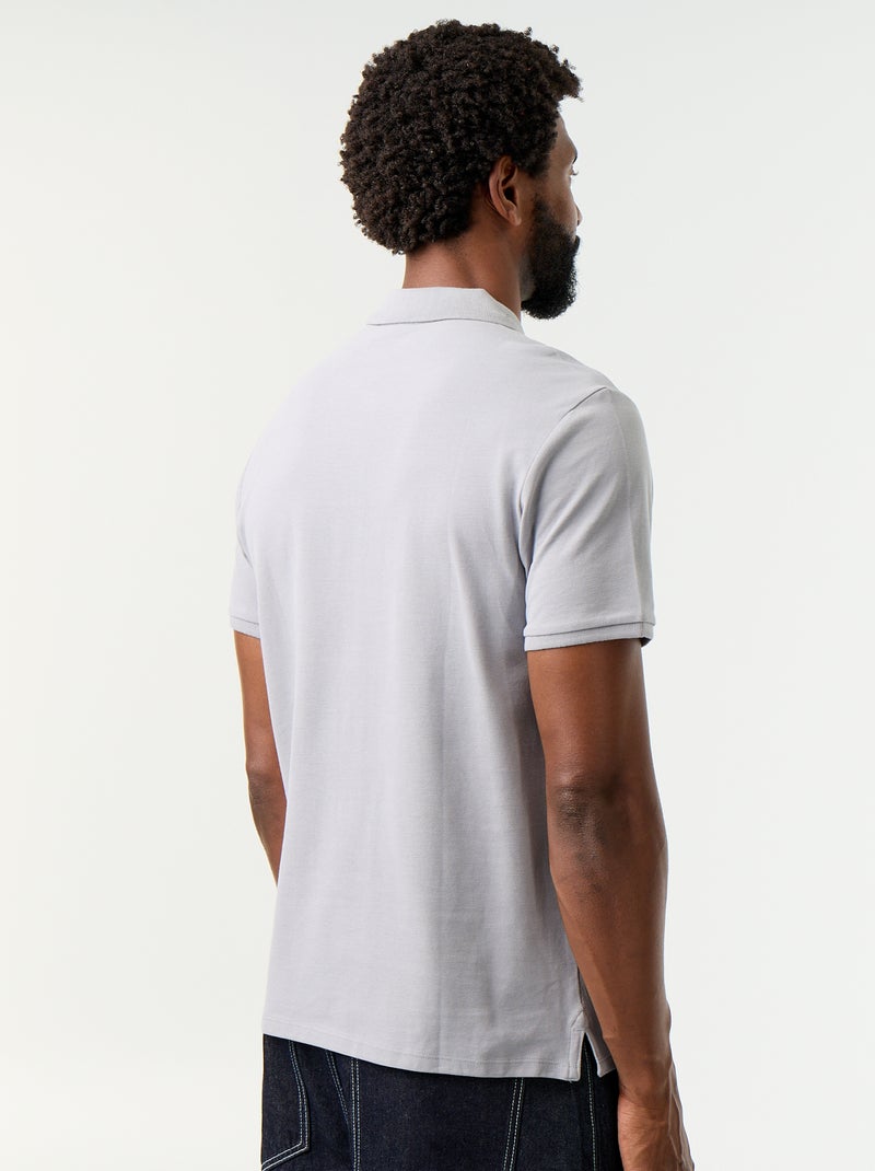 Polo en piqué de coton Bleu - Kiabi