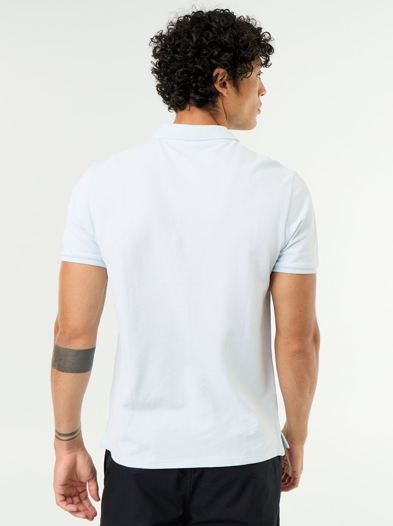 Polo en piqué de coton Bleu - Kiabi