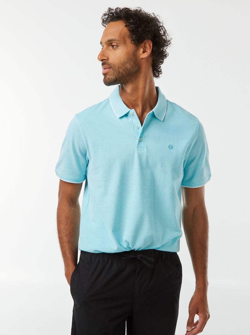 Polo en piqué  de coton Bleu - Kiabi
