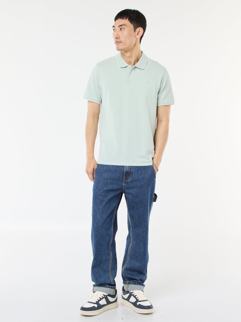 Polo en piqué  de coton Bleu - Kiabi