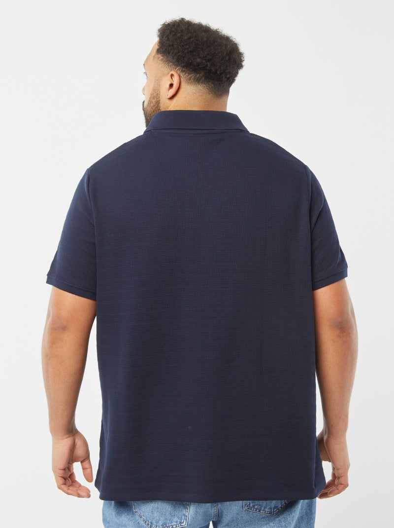 Polo en piqué de coton BLEU - Kiabi
