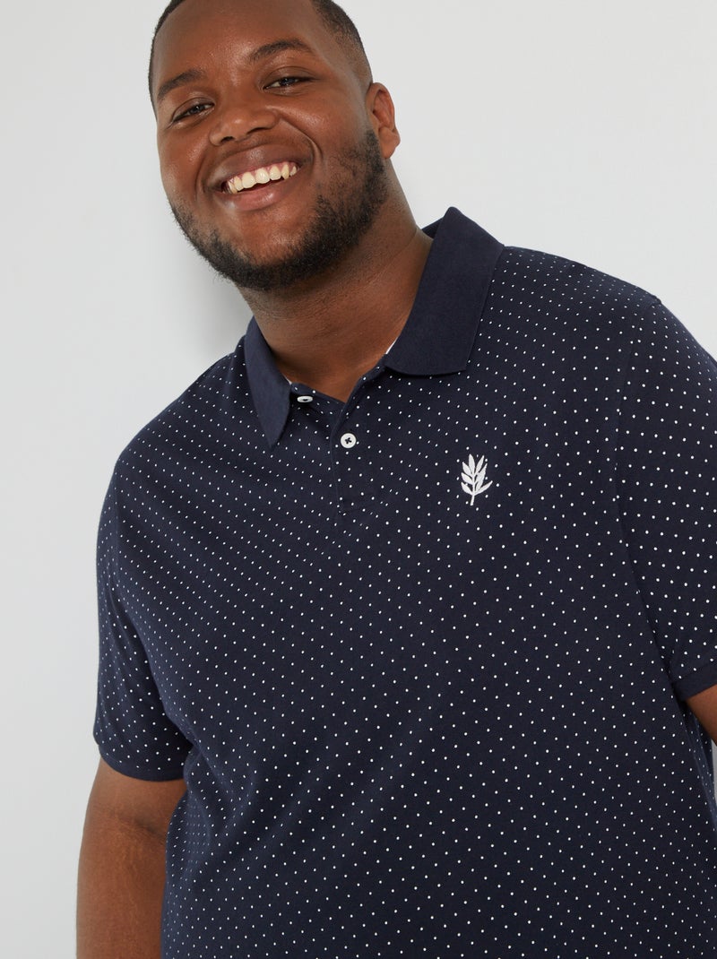 Polo en piqué de coton Bleu marine - Kiabi