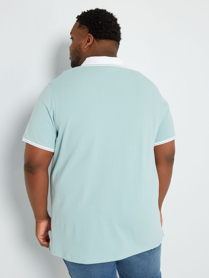 Polo en piqué de coton Bleu - Kiabi