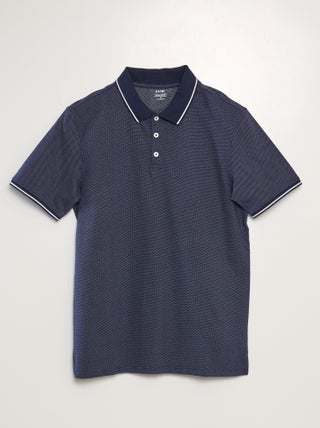 Polo en piqué de coton effet moucheté