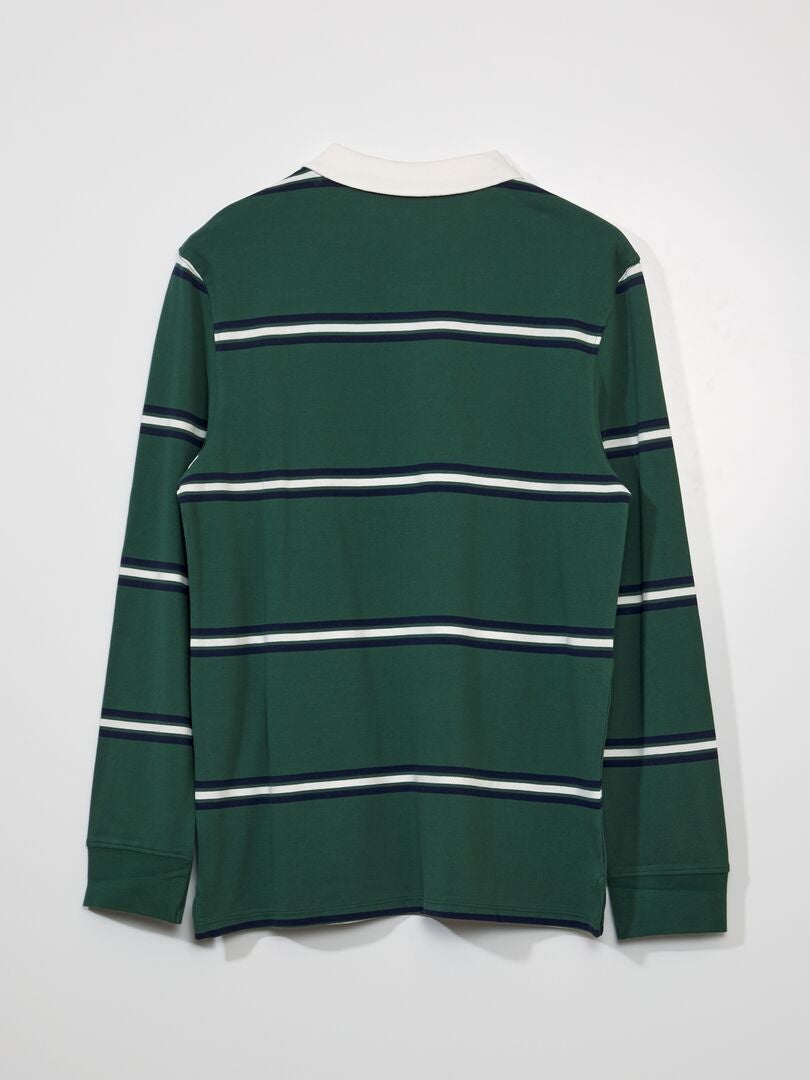 Chemise Homme GAP Rayée Verte Et Grise – Coton Rugby Manches Longues Taille XL