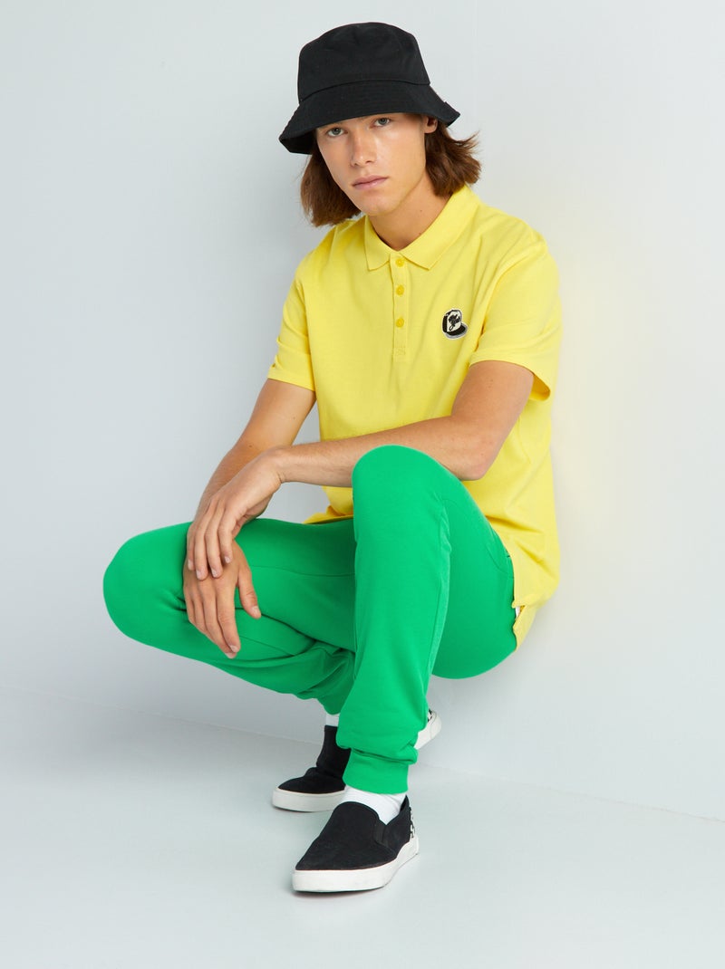 Polo en pique de coton Jaune - Kiabi