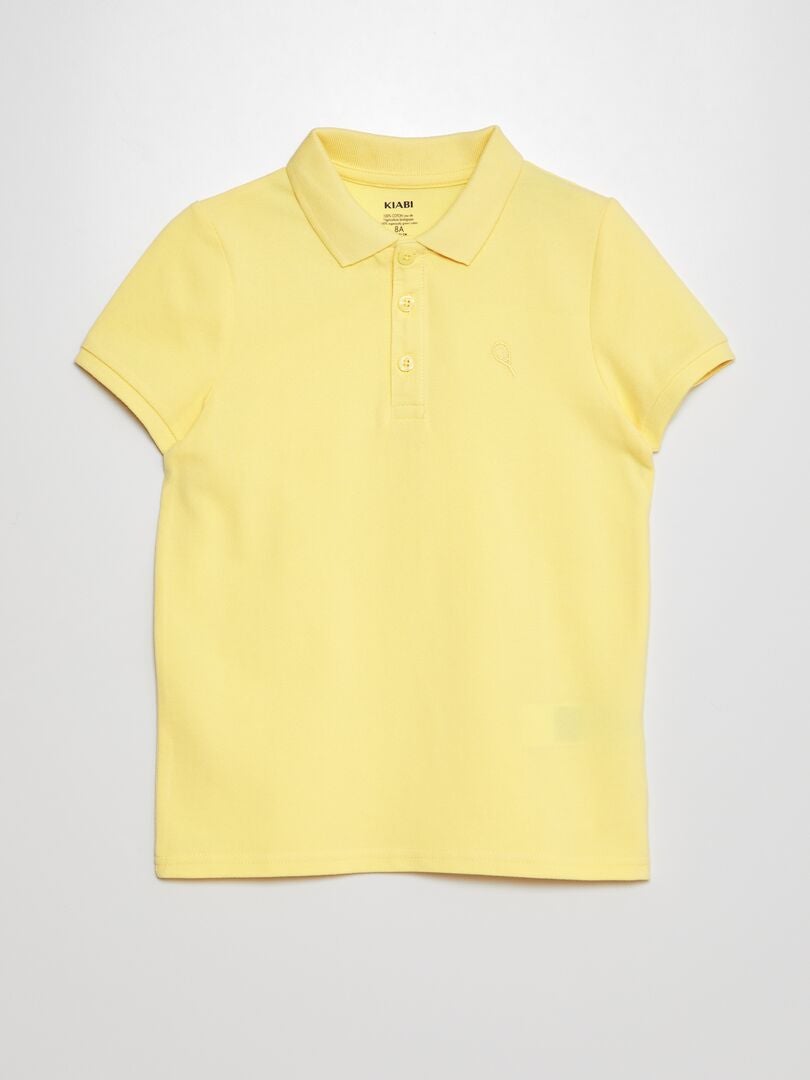 Polo en piqué de coton Jaune - Kiabi