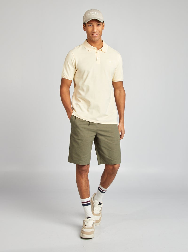 Polo en piqué  de coton Jaune - Kiabi