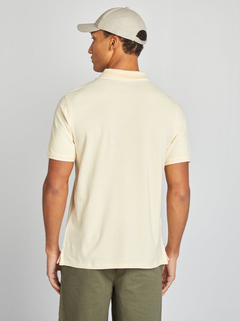 Polo en piqué  de coton Jaune - Kiabi