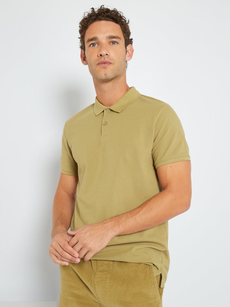 Polo en piqué de coton Jaune - Kiabi