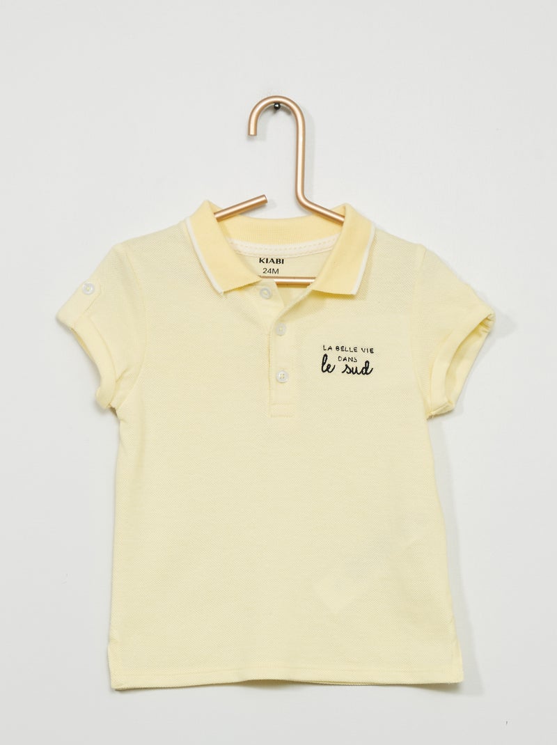Polo en piqué de coton Jaune - Kiabi