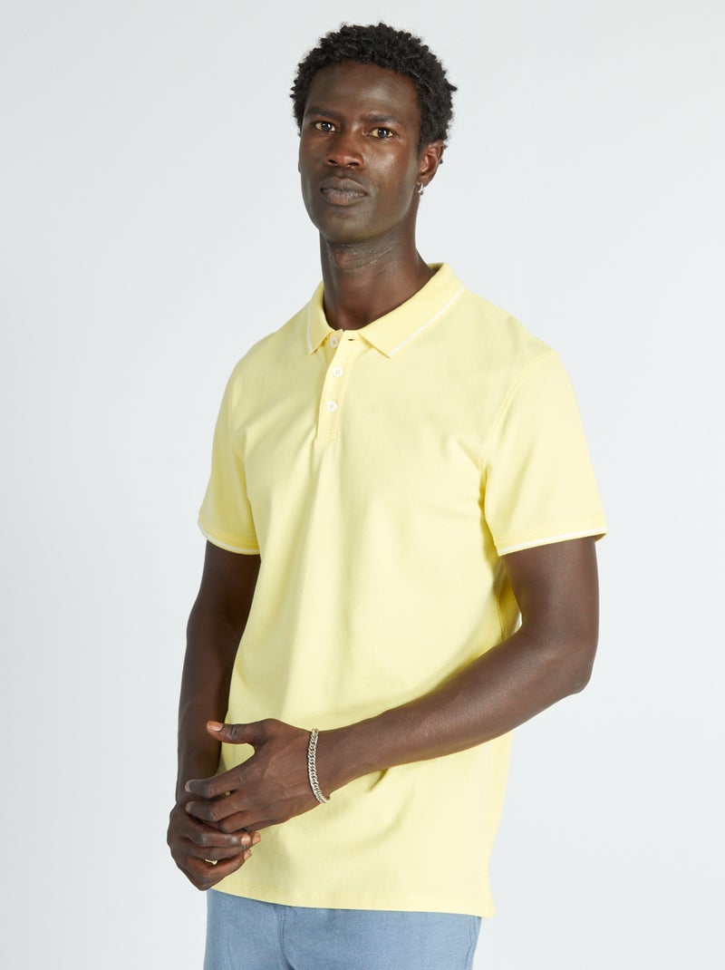 Polo en piqué de coton Jaune - Kiabi