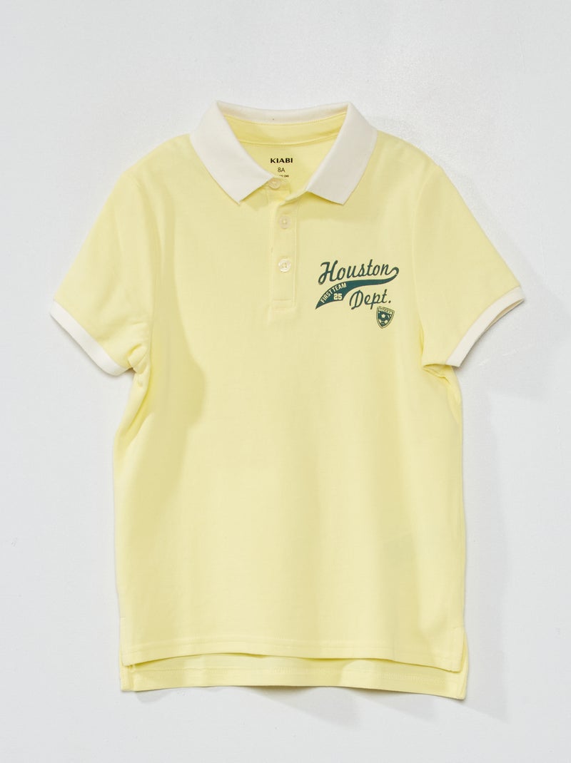 Polo en piqué de coton Jaune - Kiabi