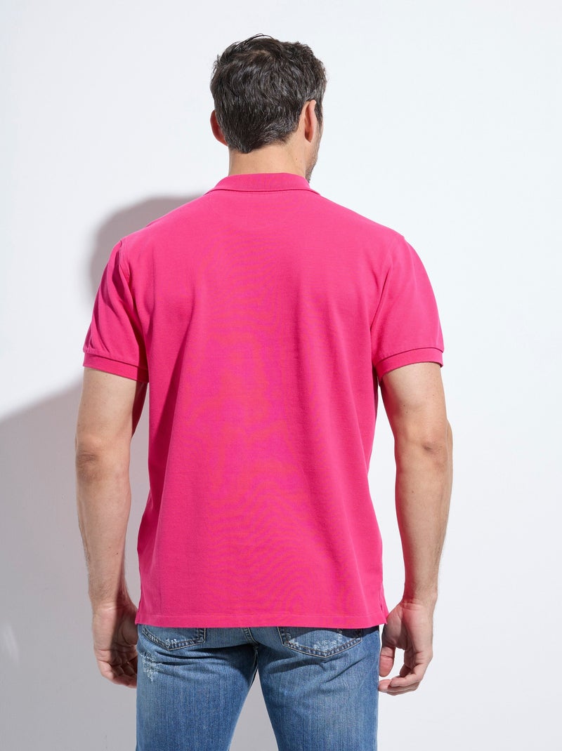 Polo en piqué de coton manches courtes Rose fushia - Kiabi