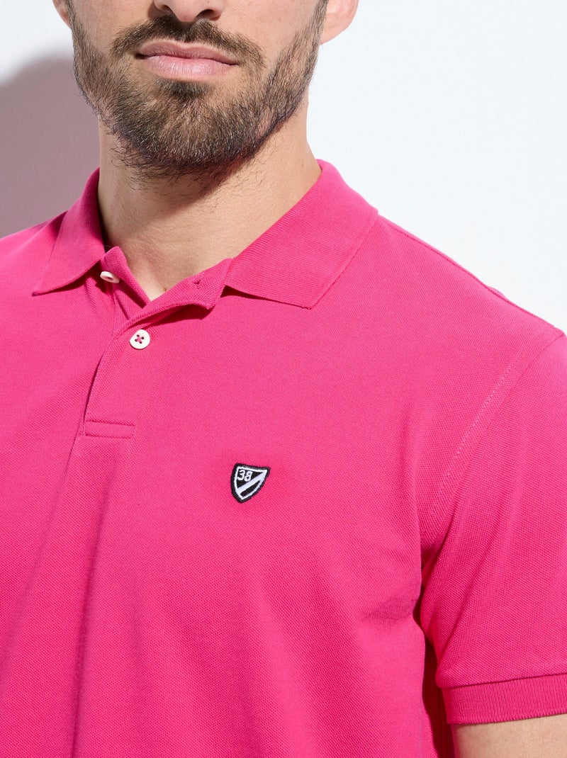 Polo en piqué de coton manches courtes Rose fushia - Kiabi