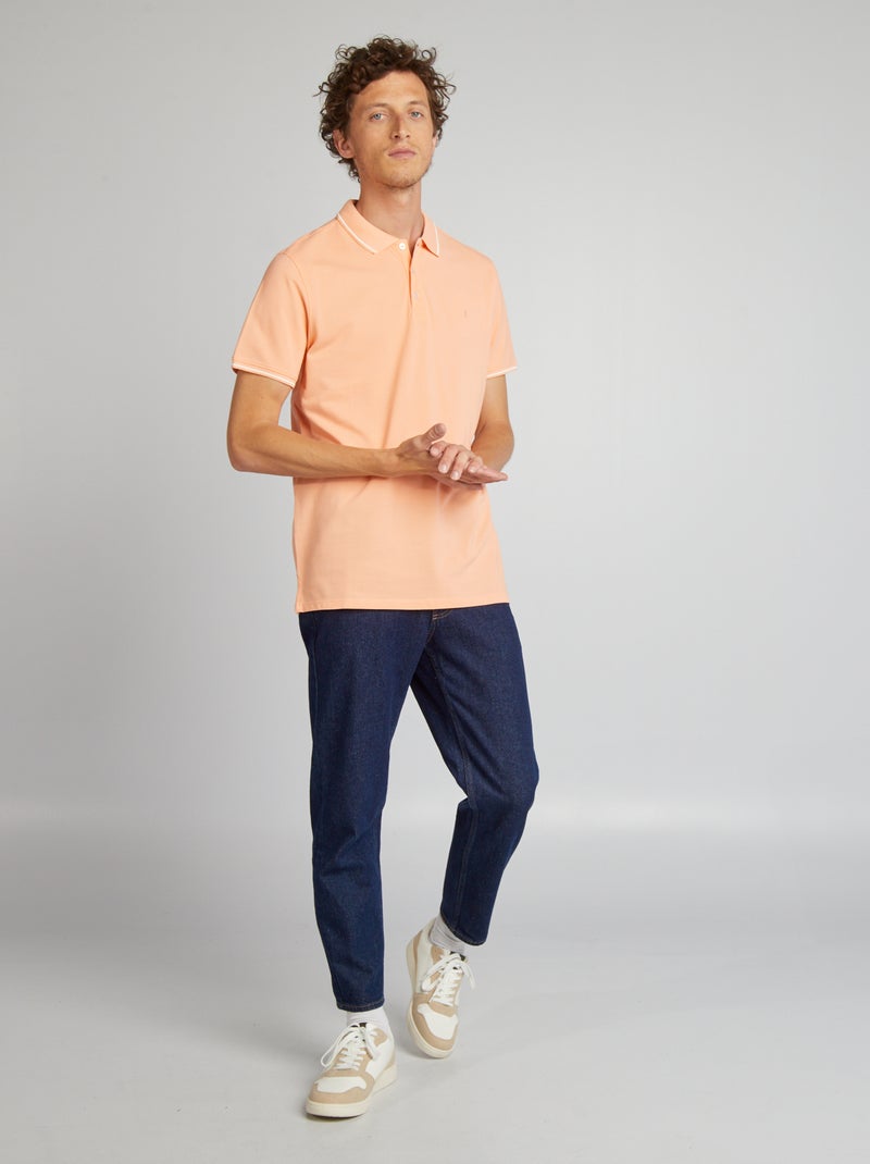 Polo en piqué de coton Orange - Kiabi