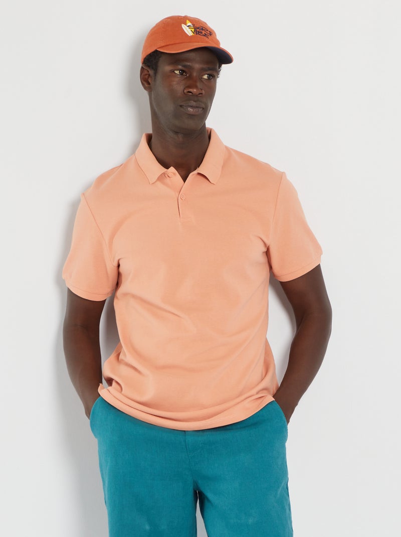 Polo en piqué de coton Orange - Kiabi