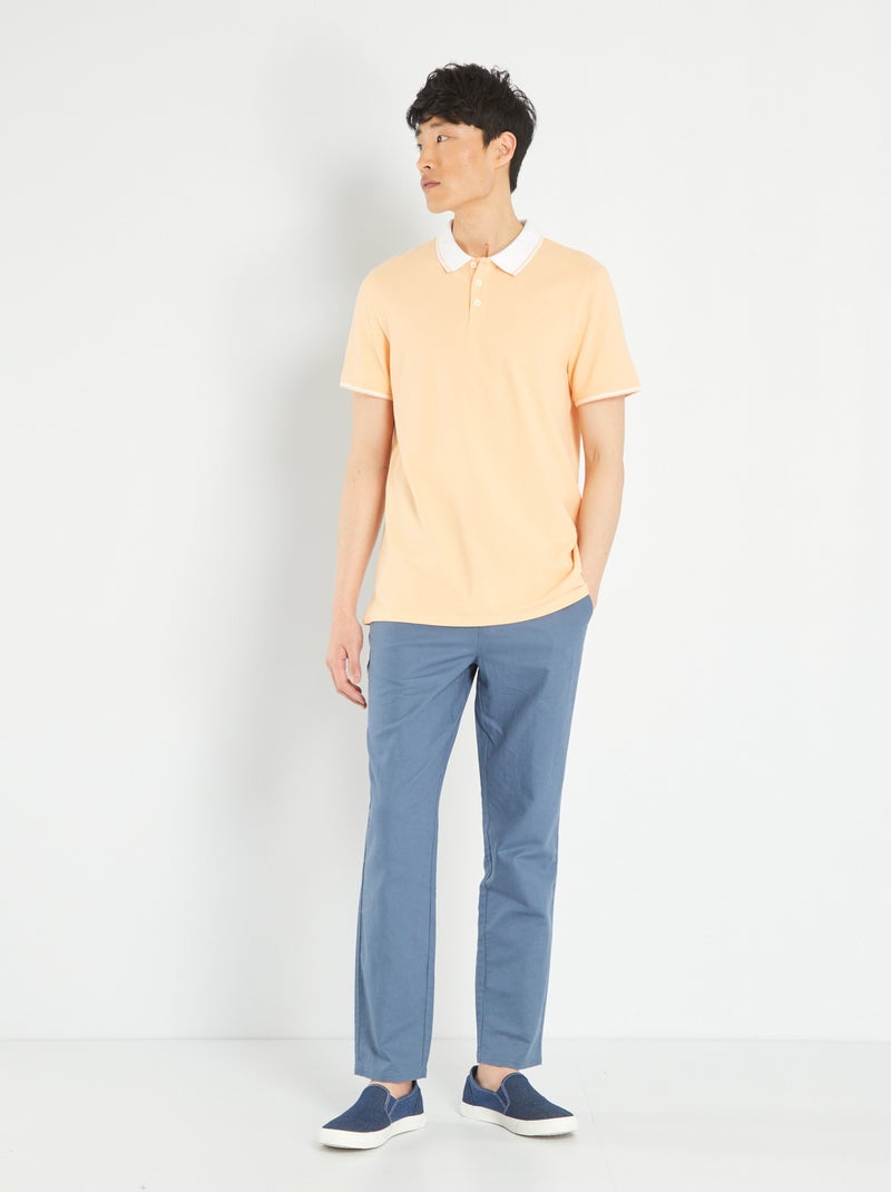 Polo en piqué de coton Orange - Kiabi