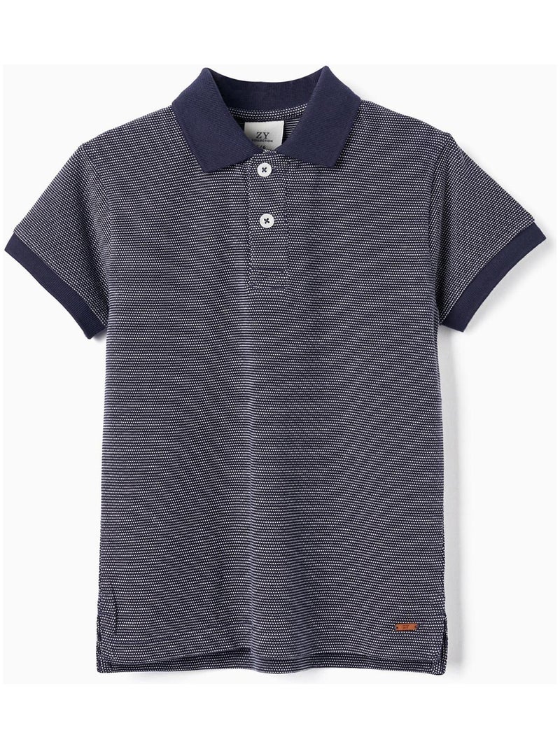 Polo en Piqué de Coton pour Garçon manches courtes Bleu - Kiabi