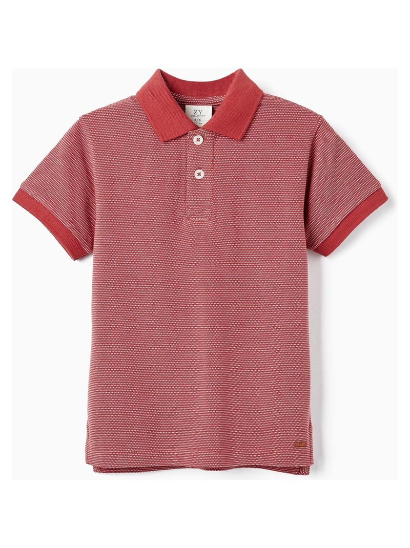 Polo en Piqué de Coton pour Garçon manches courtes Rouge - Kiabi