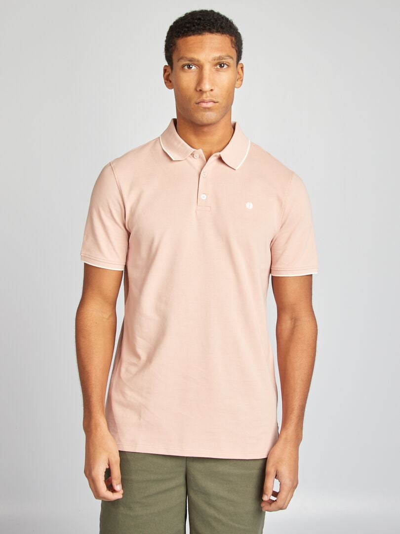 Polo en piqué  de coton rose - Kiabi