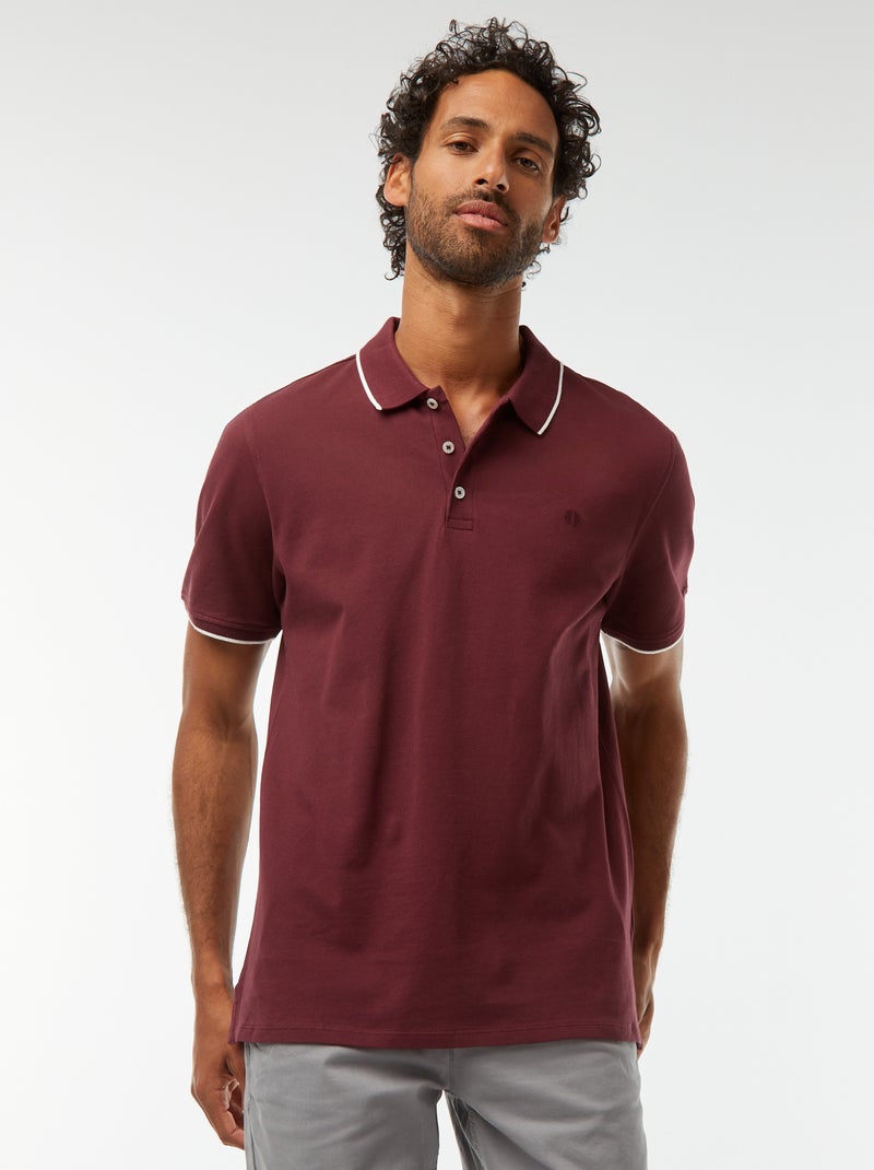 Polo en piqué  de coton Rouge - Kiabi