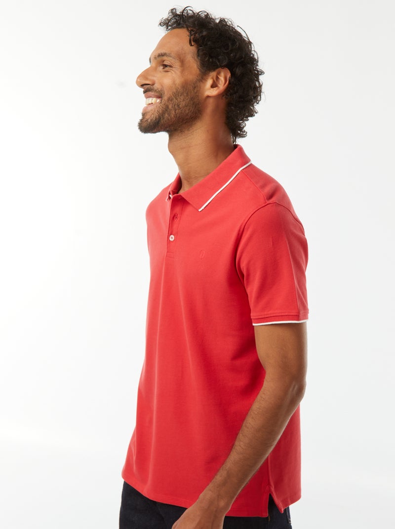 Polo en piqué  de coton Rouge - Kiabi