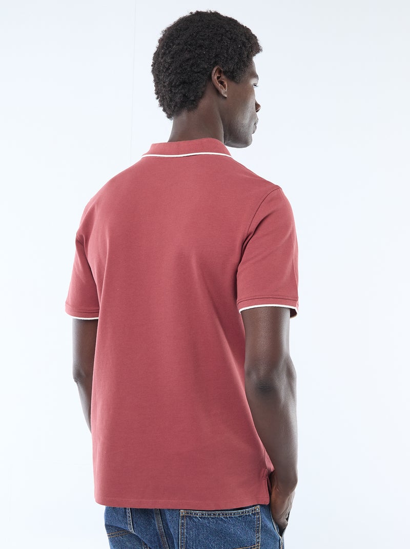 Polo en piqué  de coton Rouge - Kiabi