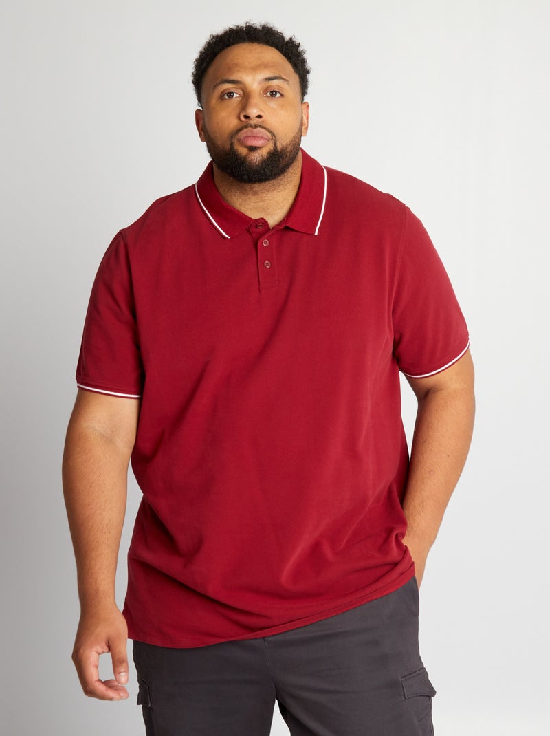 Polo en piqué de coton Rouge foncé - Kiabi